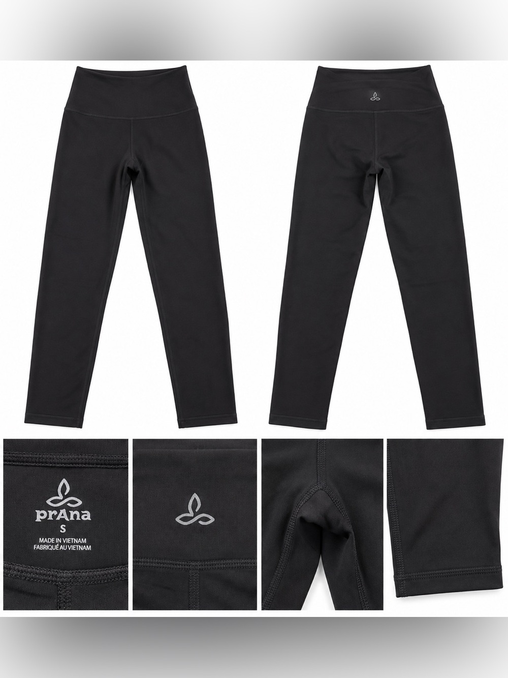 prAna Women’s Black High-Rise Leggings – Size Small